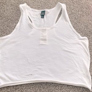 NWOT white button up crop tank